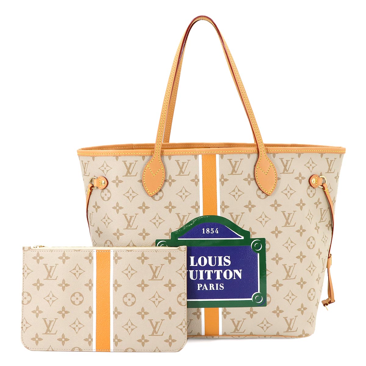 LOUIS VUITTON モノパナム ネヴァーフル MM トート バッグ ベージュ M23501 RFID ゴールド 金具 Neverfull MM ルイ ヴィトン 90280657
