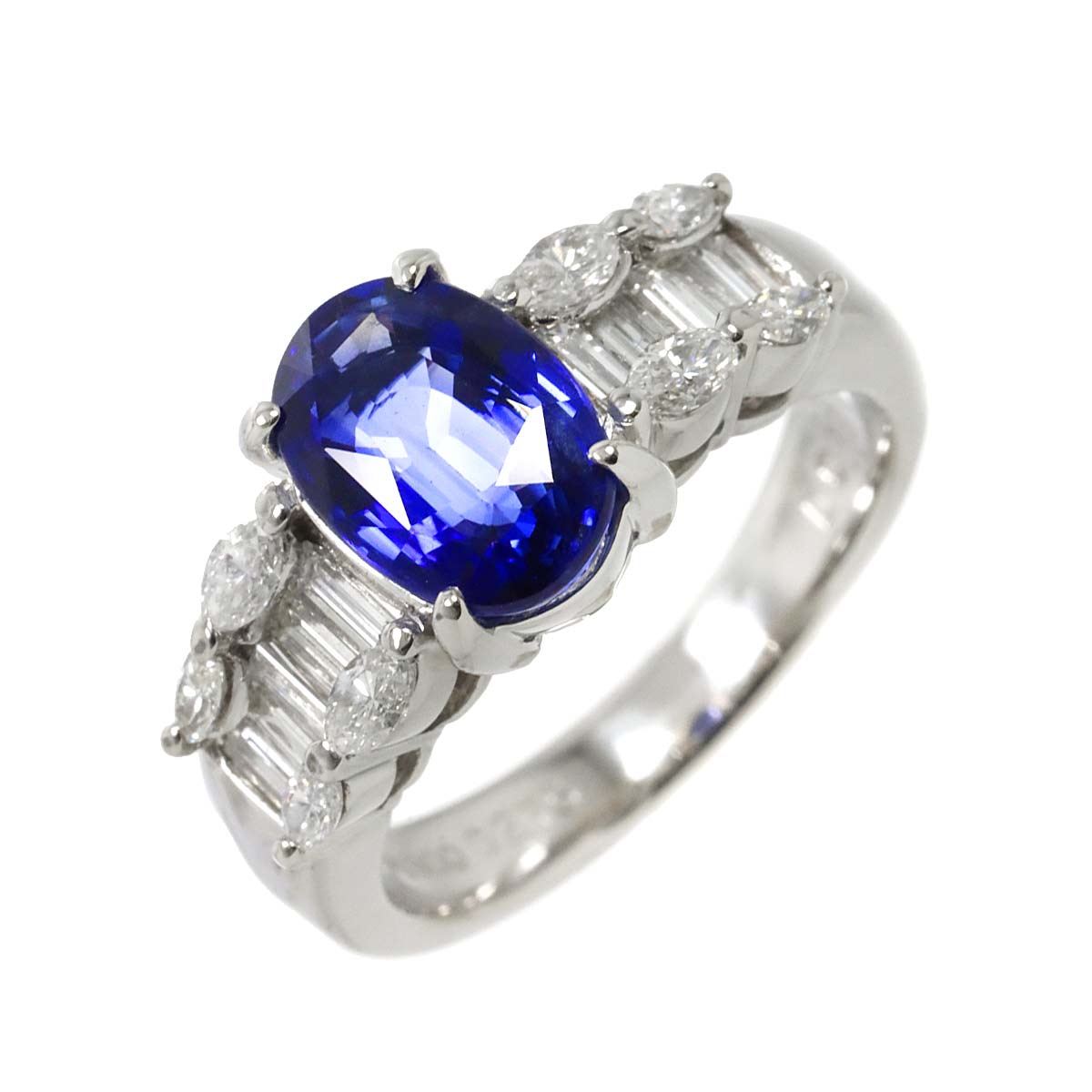 リング 11号 サファイヤ 2.75ct ダイヤ 0.79ct Pt プラチナ 指輪【鑑別書付き】 Sapphire Ring 90283650