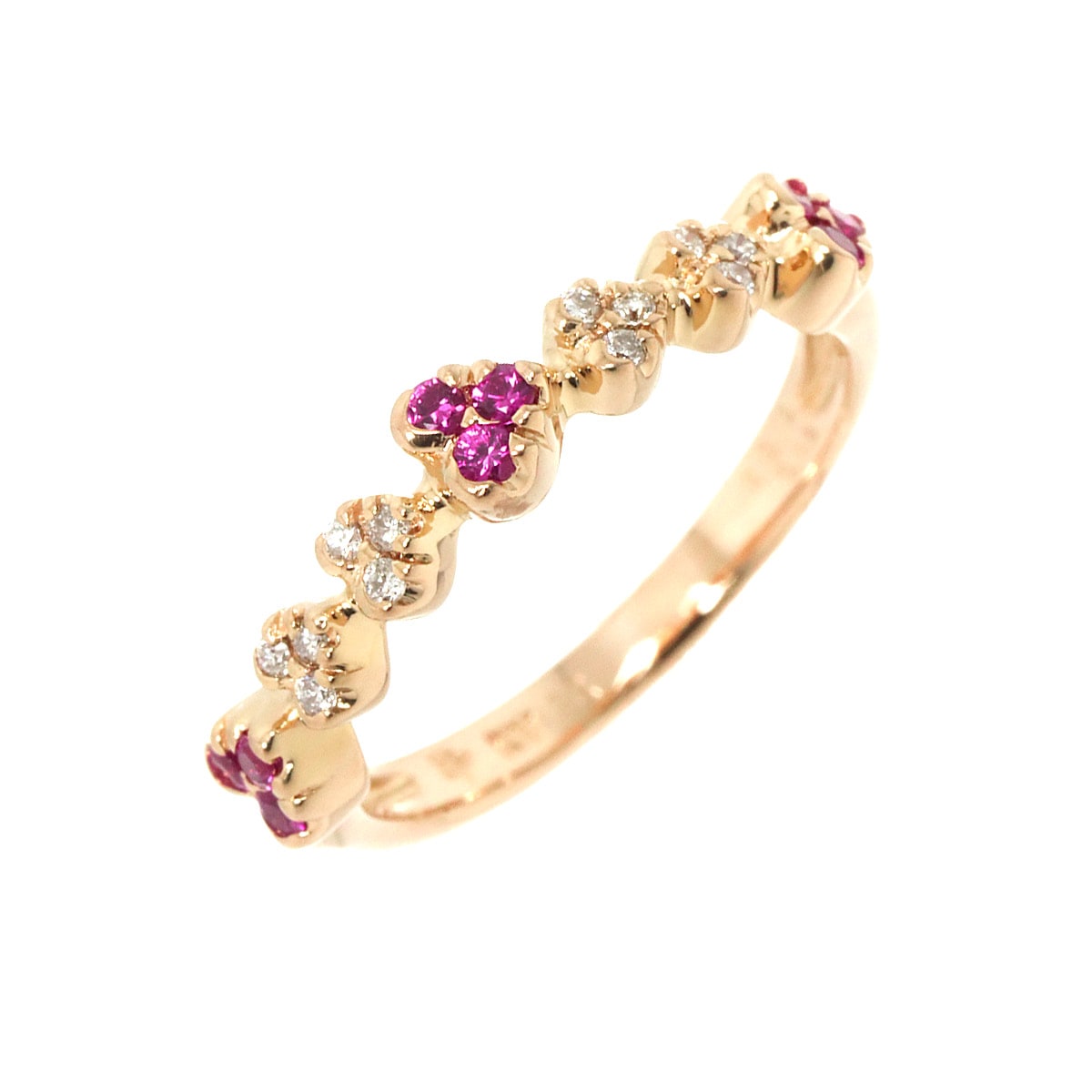 Ponte Vecchio 8号 リング ルビー 0.13ct ダイヤ 0.06ct K18 PG ピンクゴールド 750 指輪 Ruby Ring ポンテヴェキオ 90282353