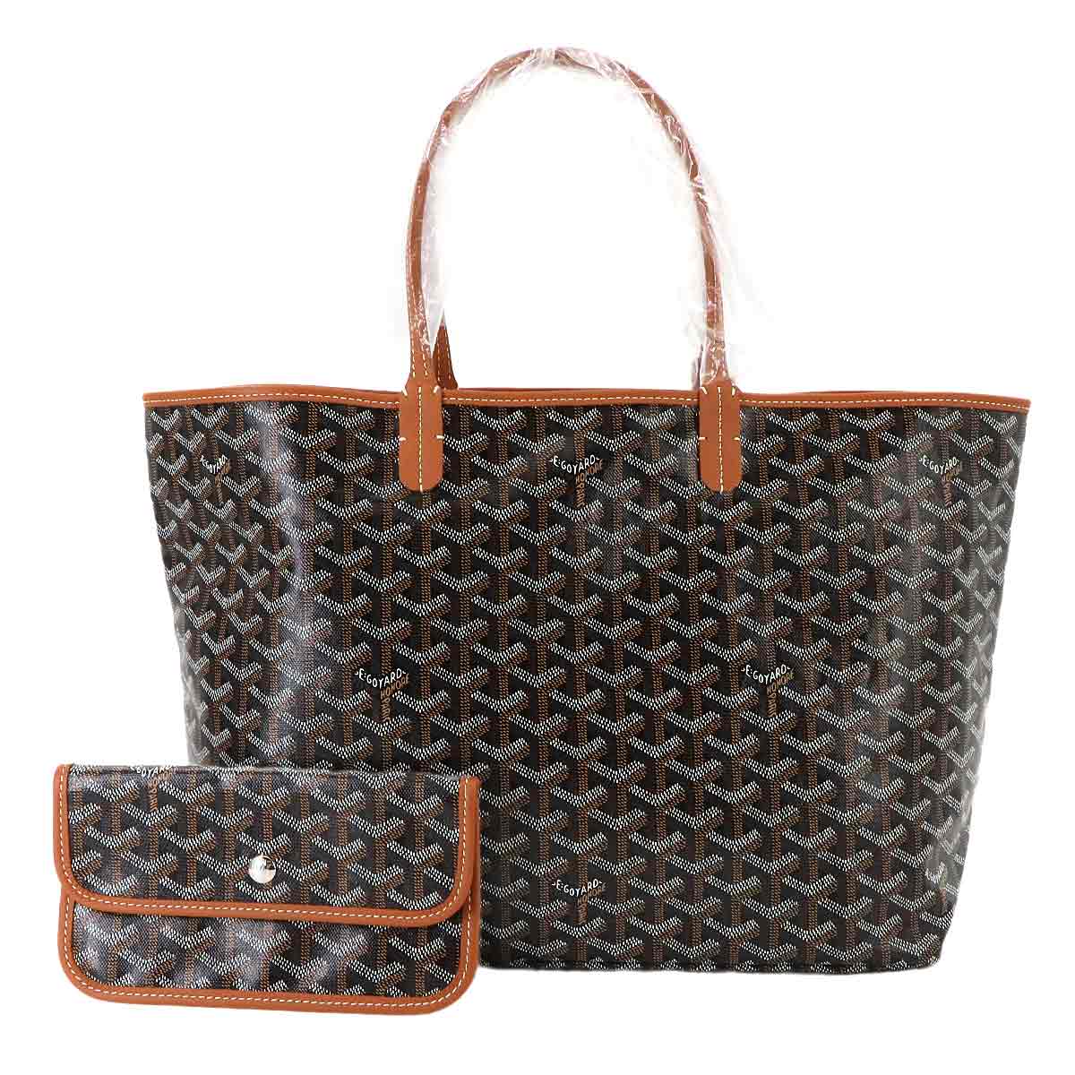 GOYARD サンルイ PM トート バッグ PVC レザー ヘリンボーン ブラック シルバー 金具 Saint Louis PM ゴヤール 90283207