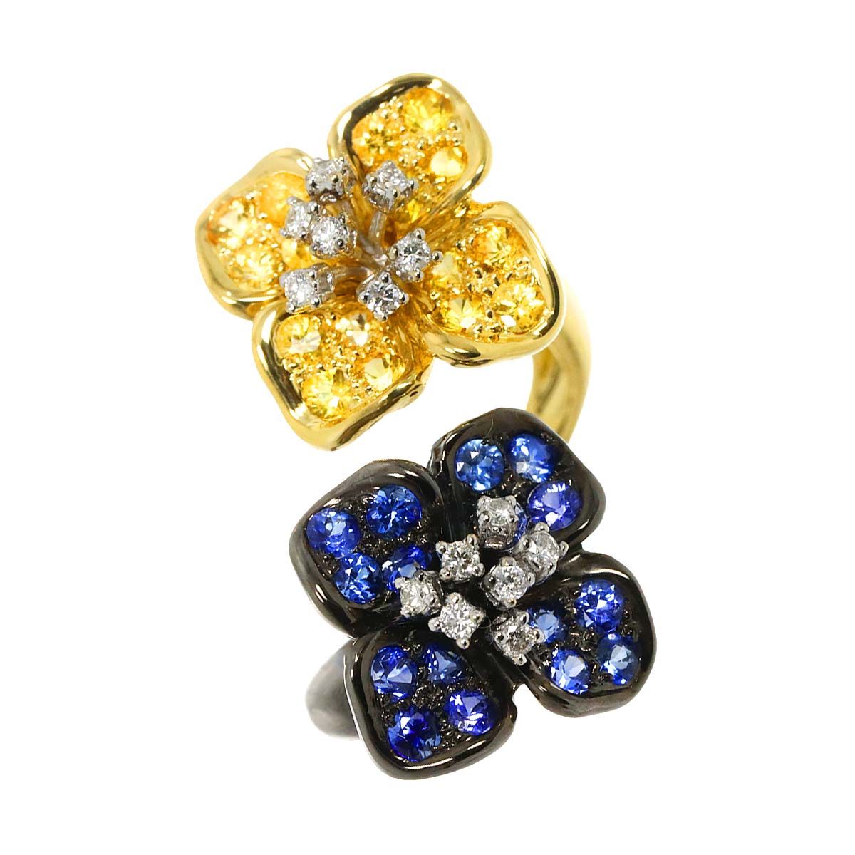 リング 12.5号 サファイヤ 1.80ct ダイヤ 0.18ct K18 YG イエローゴールド 750 指輪 Sapphire Ring 90280933