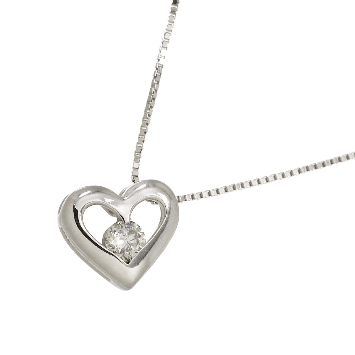 ダイヤ 0.10ct ネックレス 40cm K18 WG ホワイトゴールド 750 Diamond Necklace 90282844