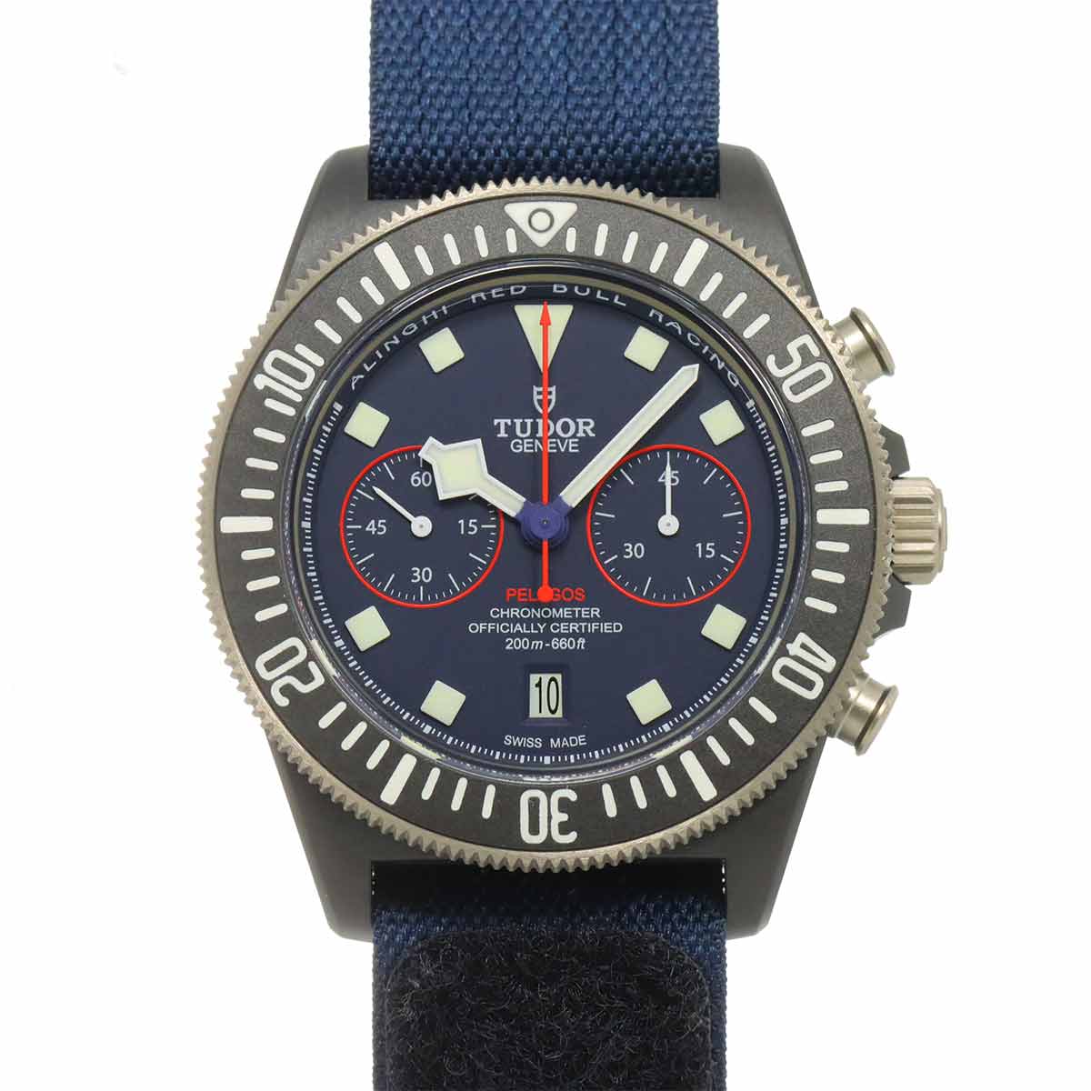 TUDOR ぺラゴス FXD レッドブル レーシング 25807KN メンズ 腕時計 クロノグラフ ネイビー デイト オートマ 自動巻き ウォッチ Pelagos チューダー チュードル 90284597