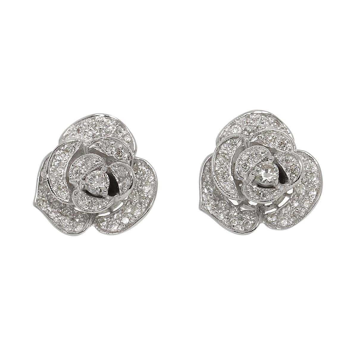 ダイヤ 0.365ct/0.365ct ピアス K18 WG ホワイトゴールド 750 Diamond Earrings Pierced 90282841