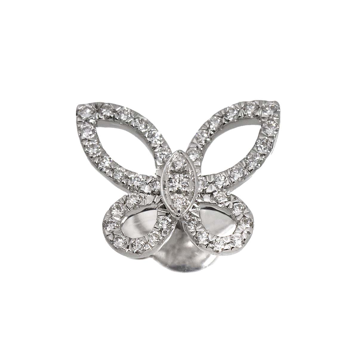 GRAFF ミニ バタフライ シルエット ダイヤ ピアス K18 WG ホワイトゴールド 750 片方のみ 片耳 Earring Pierced グラフ 90281191