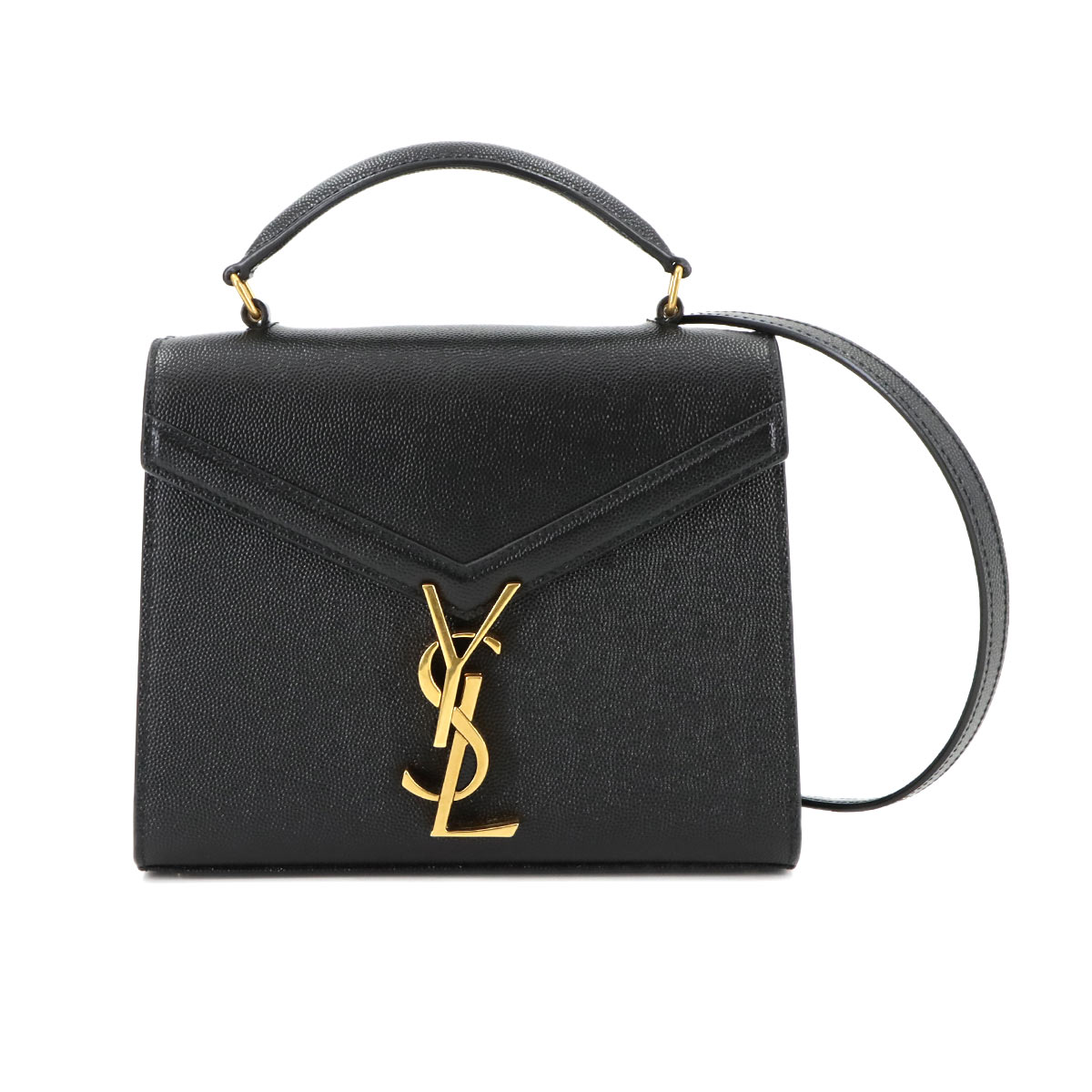 SAINT LAURENT カサンドラ トップハンドル ミニ 2way ハンド ショルダー バッグ レザー ブラック 623930 Cassandra Bag サンローラン 90280363