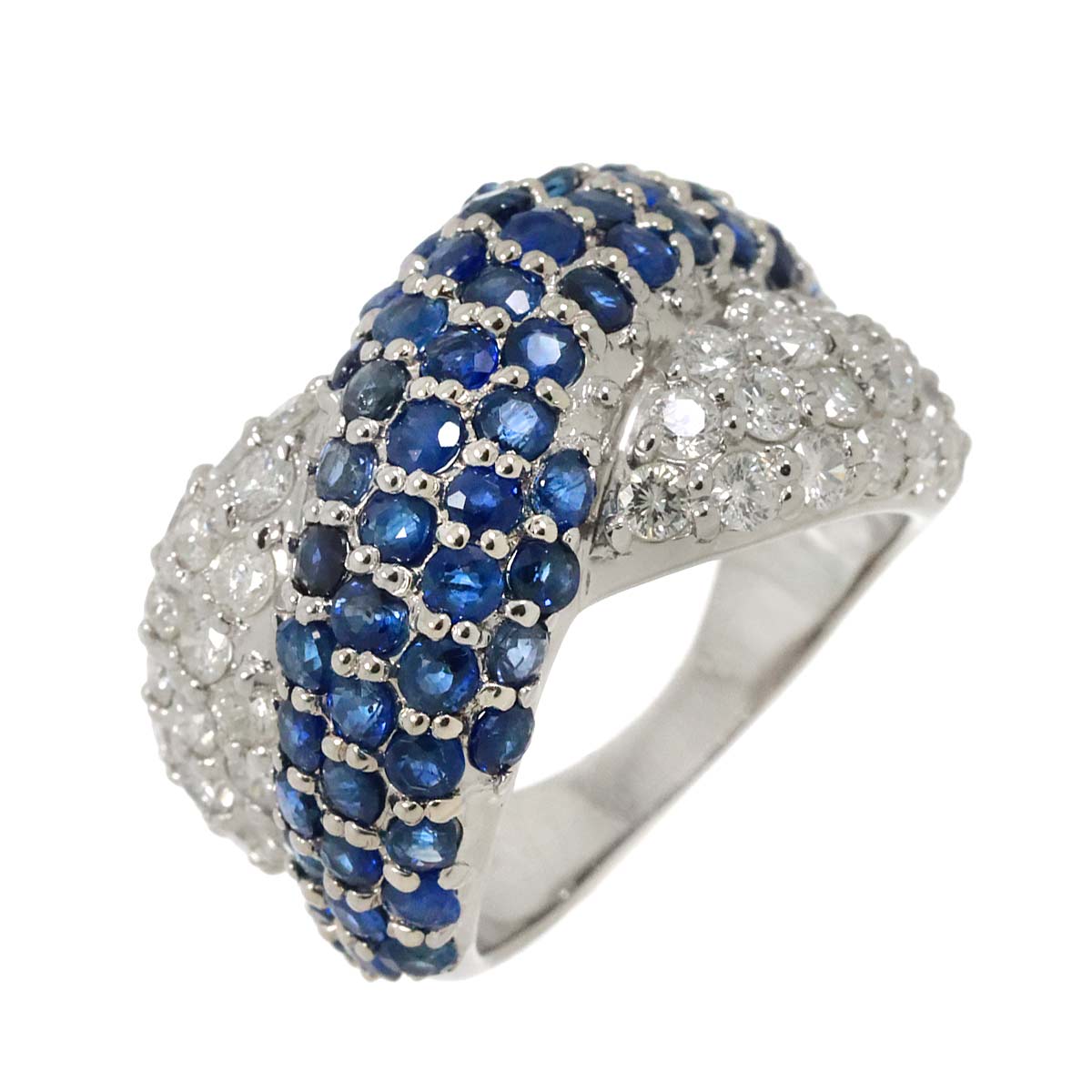 リング 13号 サファイヤ 3.18ct ダイヤ 1.57ct Pt プラチナ 指輪【ソーティング付き】 Sapphire Ring 90254112