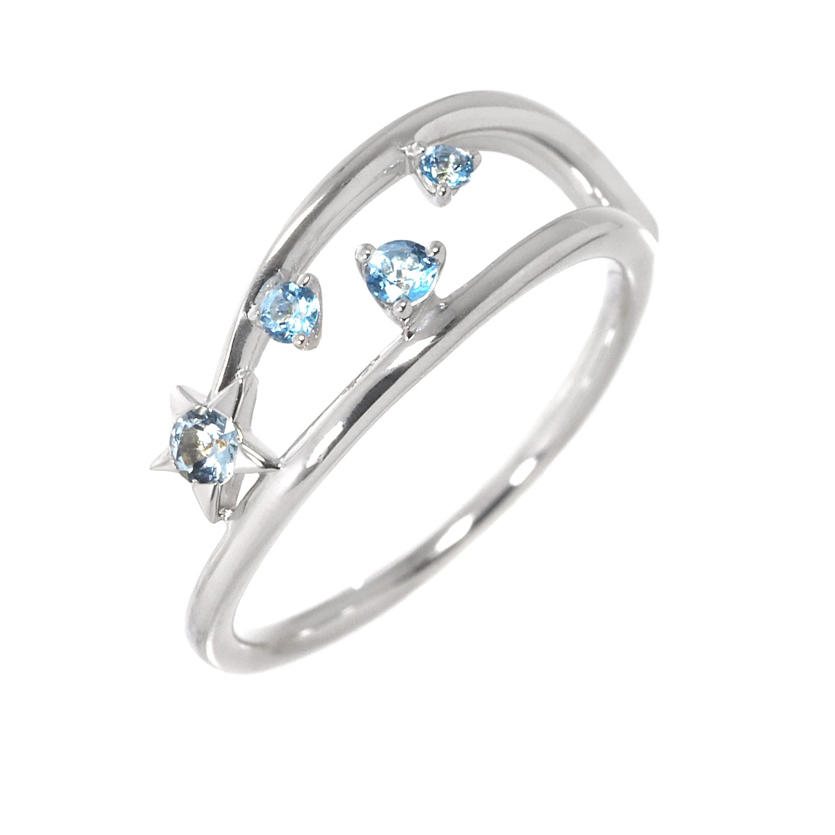 Star Jewelry 6号 リング ブルートパーズ K10 WG ホワイトゴールド 416 指輪 Topaz Ring スタージュエリー 90279410
