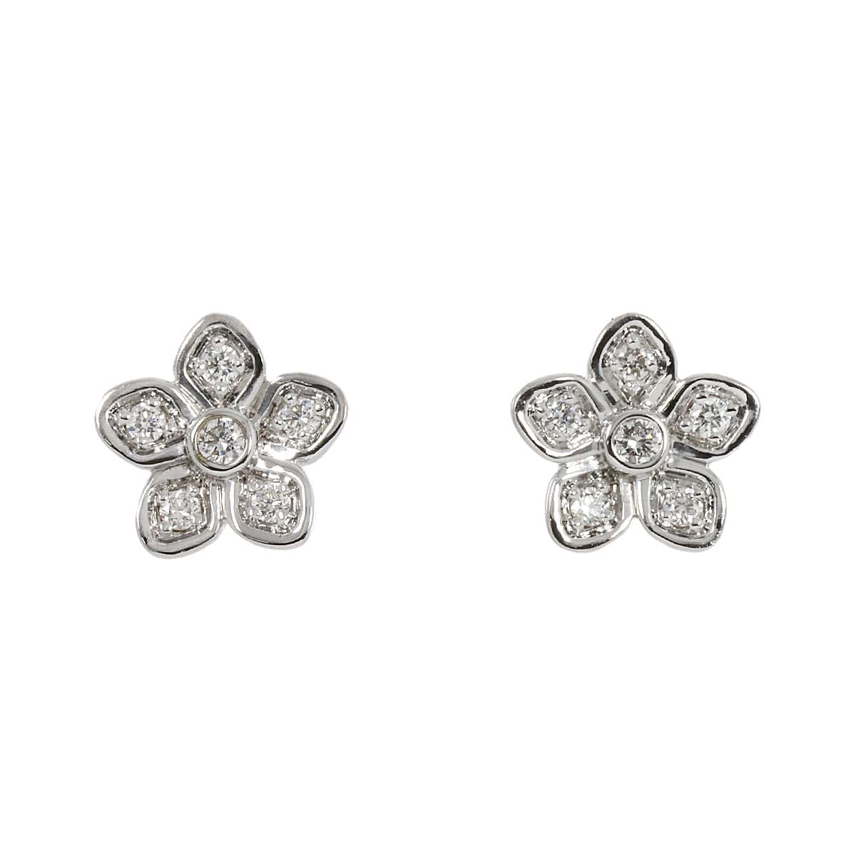 GRAFF ワイルドフラワー プティ ダイヤ ピアス K18 WG ホワイトゴールド 750 Earrings Pierced【証明書付き】グラフ 90280397