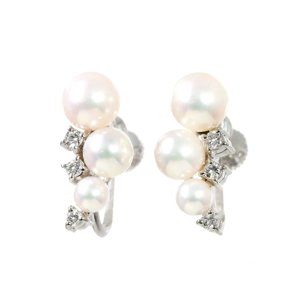 POLA アコヤ真珠 6.5-4.1mm ダイヤ 0.16ct イヤリング Pt プラチナ K14 WG ホワイトゴールド 585 Earrings ポーラ 90280404
