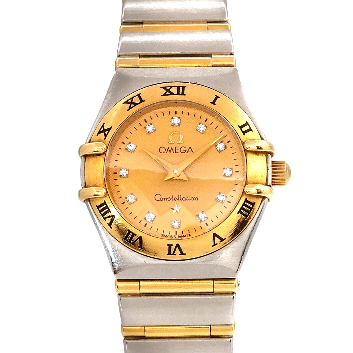 OMEGA コンステレーション ミニ コンビ 1262 15 レディース 腕時計 12P ダイヤモンド ゴールド YG クォーツ Constellation オメガ 90286676