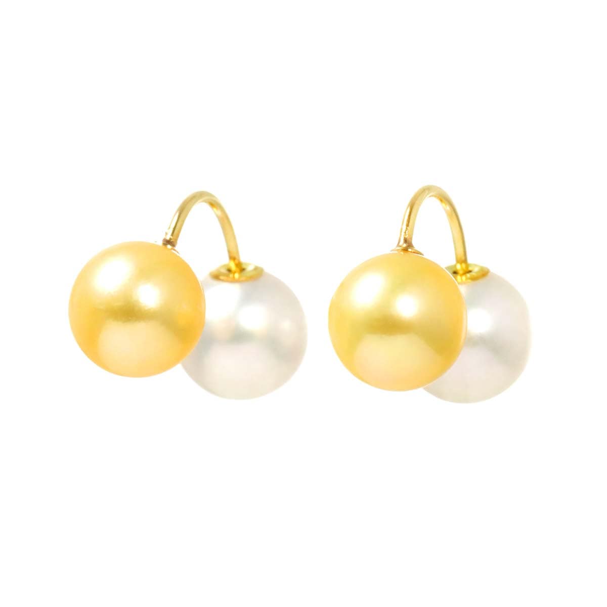 アコヤ真珠 7.7mm K18 YG ピアス イエローゴールド 750 パール Pearl Earrings Pierced 90282838