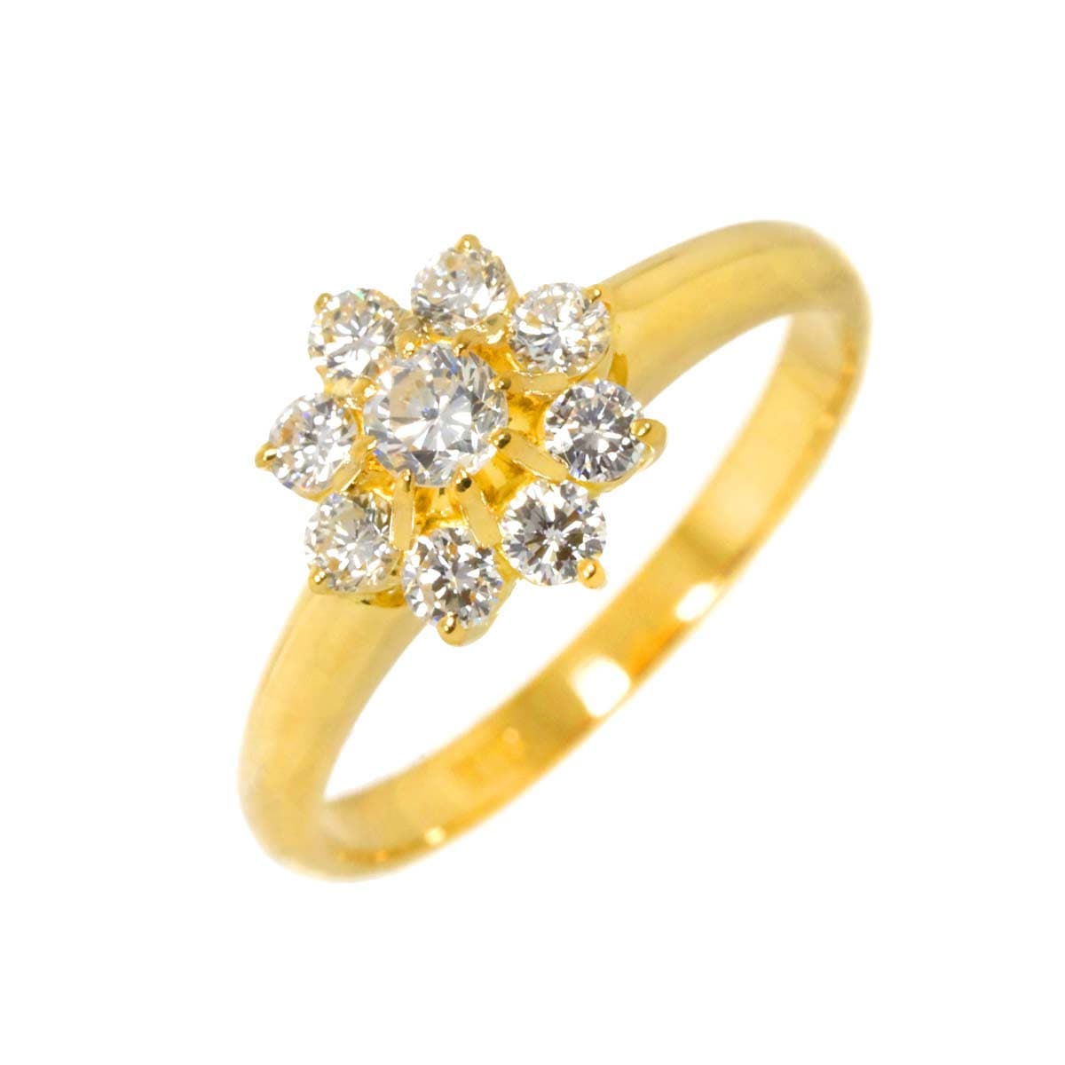 リング 10号 ダイヤ 0.50ct K18 YG イエローゴールド 750 指輪 Diamond Ring 90285854