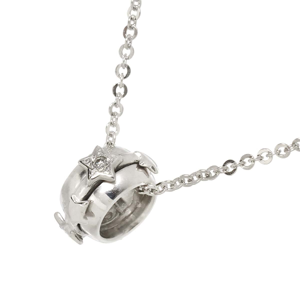 Star Jewelry ダイヤ 0.02ct スター ネックレス K18 WG 38cm ホワイトゴールド 750 星 Diamond Necklace スタージュエリー 90281504