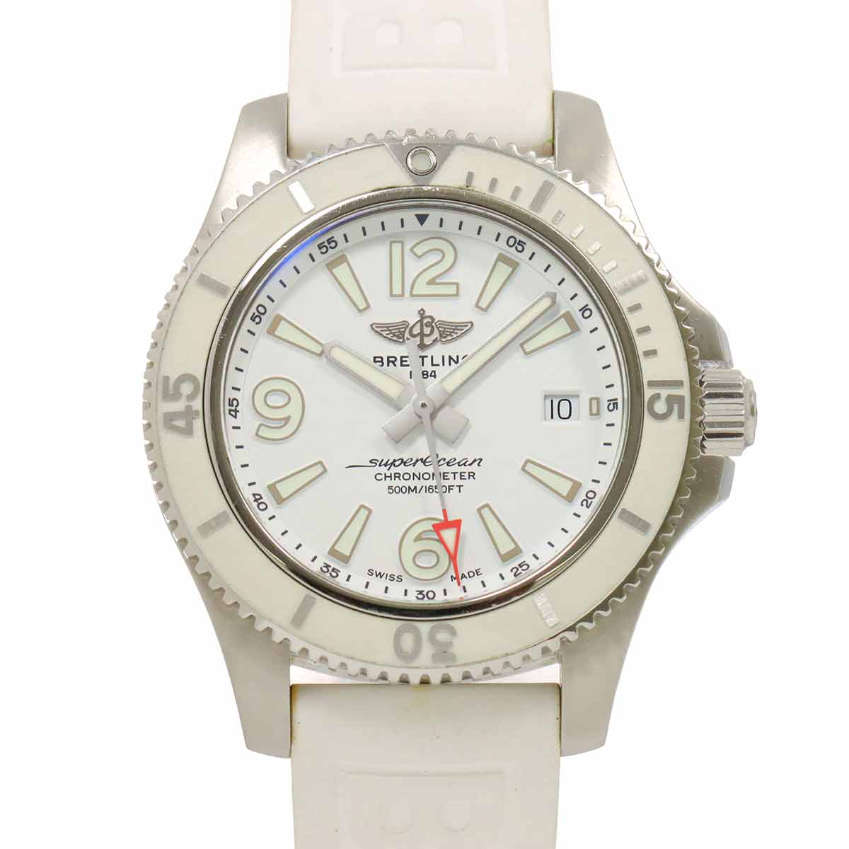 BREITLING スーパーオーシャン 42 A17366 メンズ 腕時計 デイト ホワイト オートマ 自動巻き ウォッチ Super Ocean ブライトリング 90286671