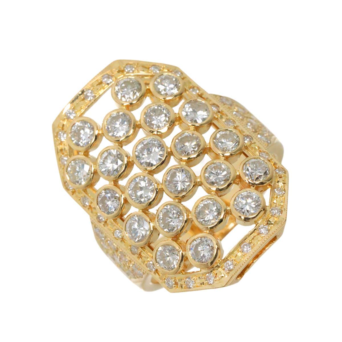 リング 12号 ダイヤ 2.64ct K18 YG イエローゴールド 750 指輪 Diamond Ring 90250713