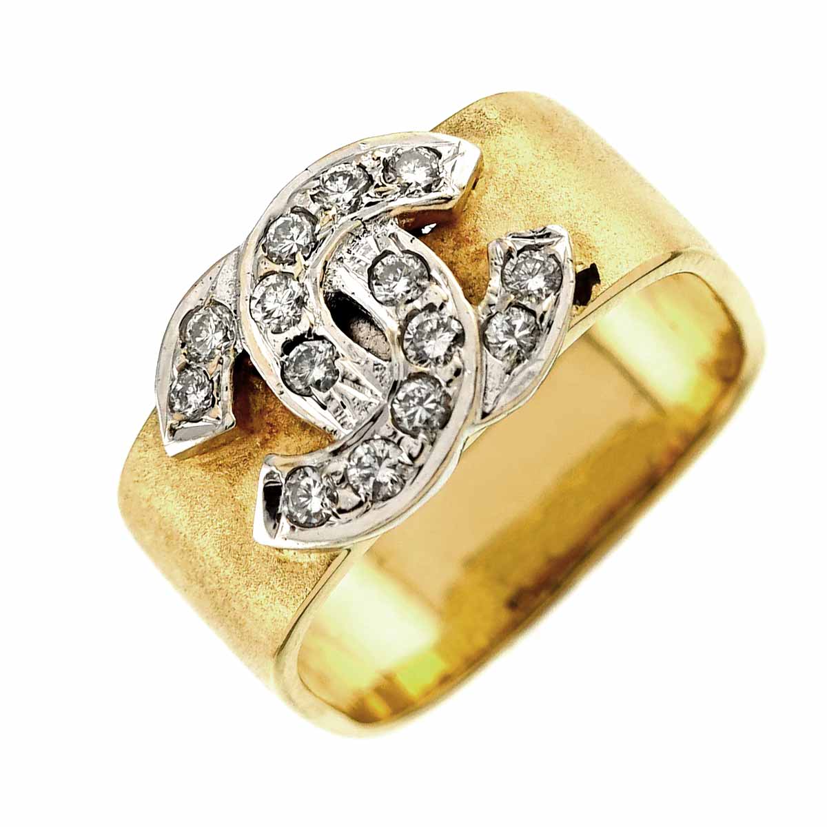 リング 14号 ダイヤ K18 YG WG イエロー ホワイト ゴールド 750 指輪 Diamond Ring 90262434