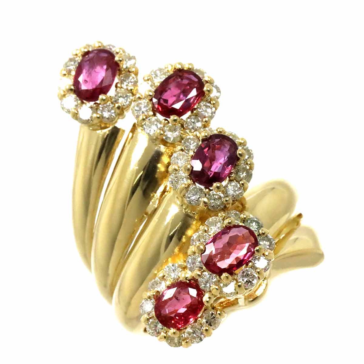 リング 9.5号 ルビー 1.60ct ダイヤ 1.06ct K18 YG イエローゴールド 750 指輪 Ruby Ring 90266308