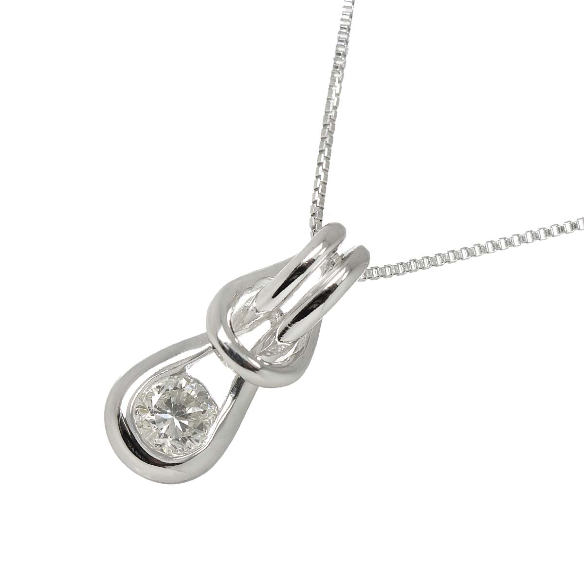 ダイヤ 0.20ct ネックレス 45cm K18 WG ホワイトゴールド 750 Diamond Necklace 90283311