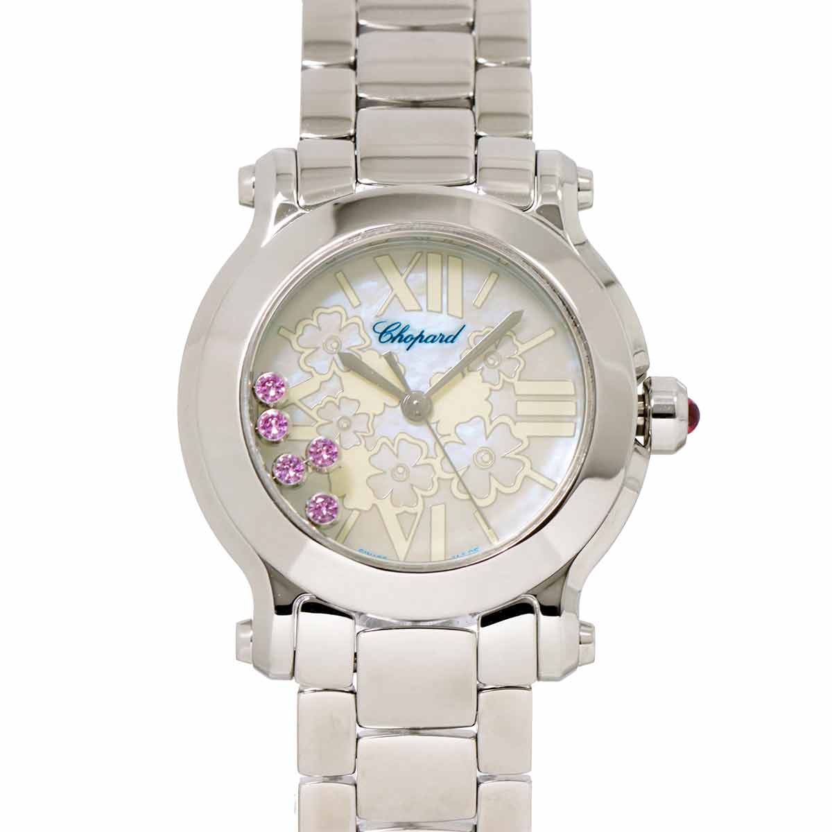 Chopard ハッピースポーツ マーク2 ミニ ハッピーブロッサム 27/8509-3024 150周年記念モデル レディース 腕時計 5P ピンクサファイヤ クォーツ ウォッチ Happy Sport ショパール 90286699