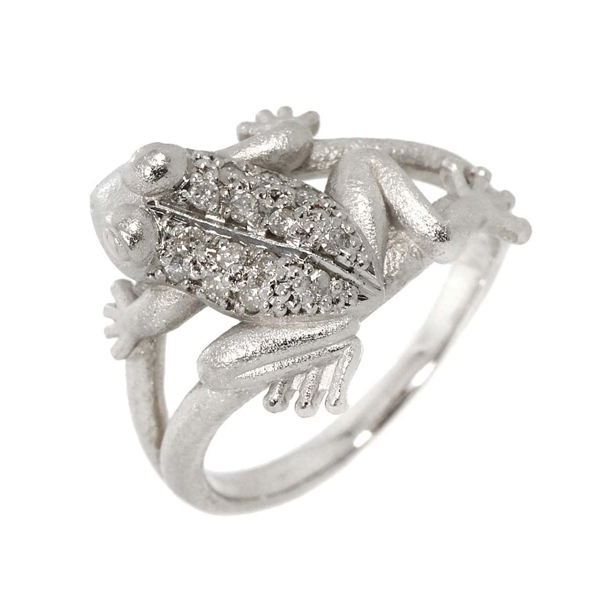 リング 11.5号 ダイヤ 0.14ct K18 WG ホワイトゴールド 750 指輪 Diamond Ring 90283860