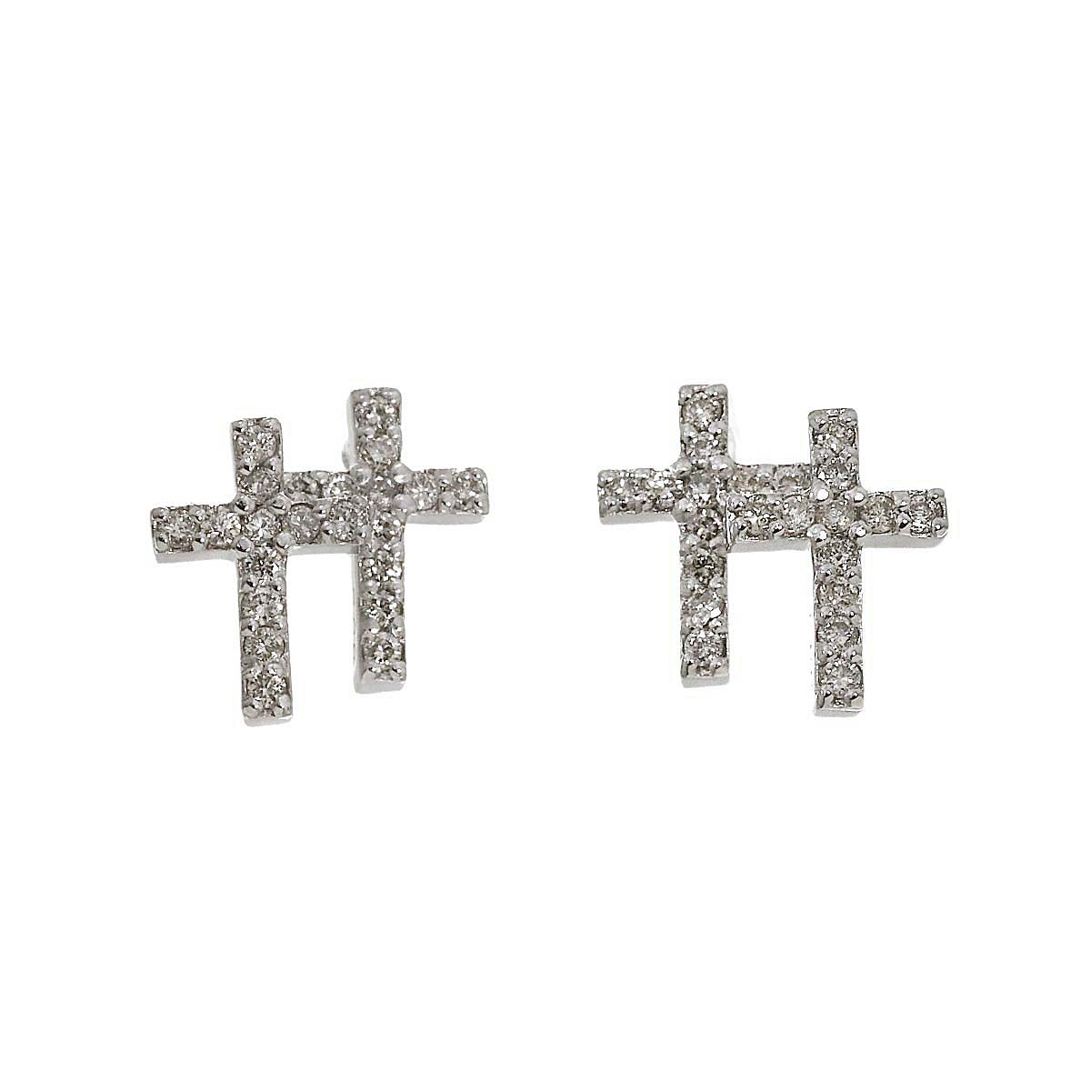 ダイヤ 0.06ctX4 ピアス K18 WG ホワイトゴールド 750 Diamond Earrings Pierced 90284379