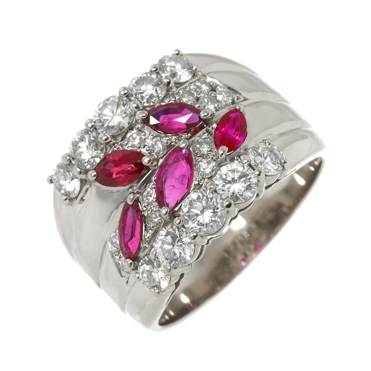 リング 21号 ルビー 1.27ct ダイヤ 1.71ct/0.21ct Pt プラチナ 指輪 Ruby Ring 90285627