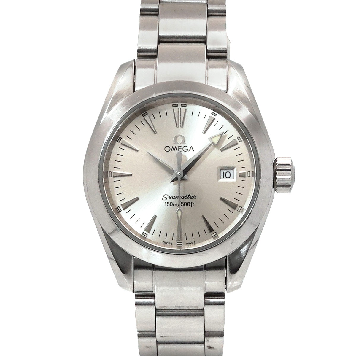 OMEGA シーマスター アクアテラ 2577 30 レディース 腕時計 デイト シルバー クォーツ ウォッチ Seamaster Aqua Terra オメガ 90286355
