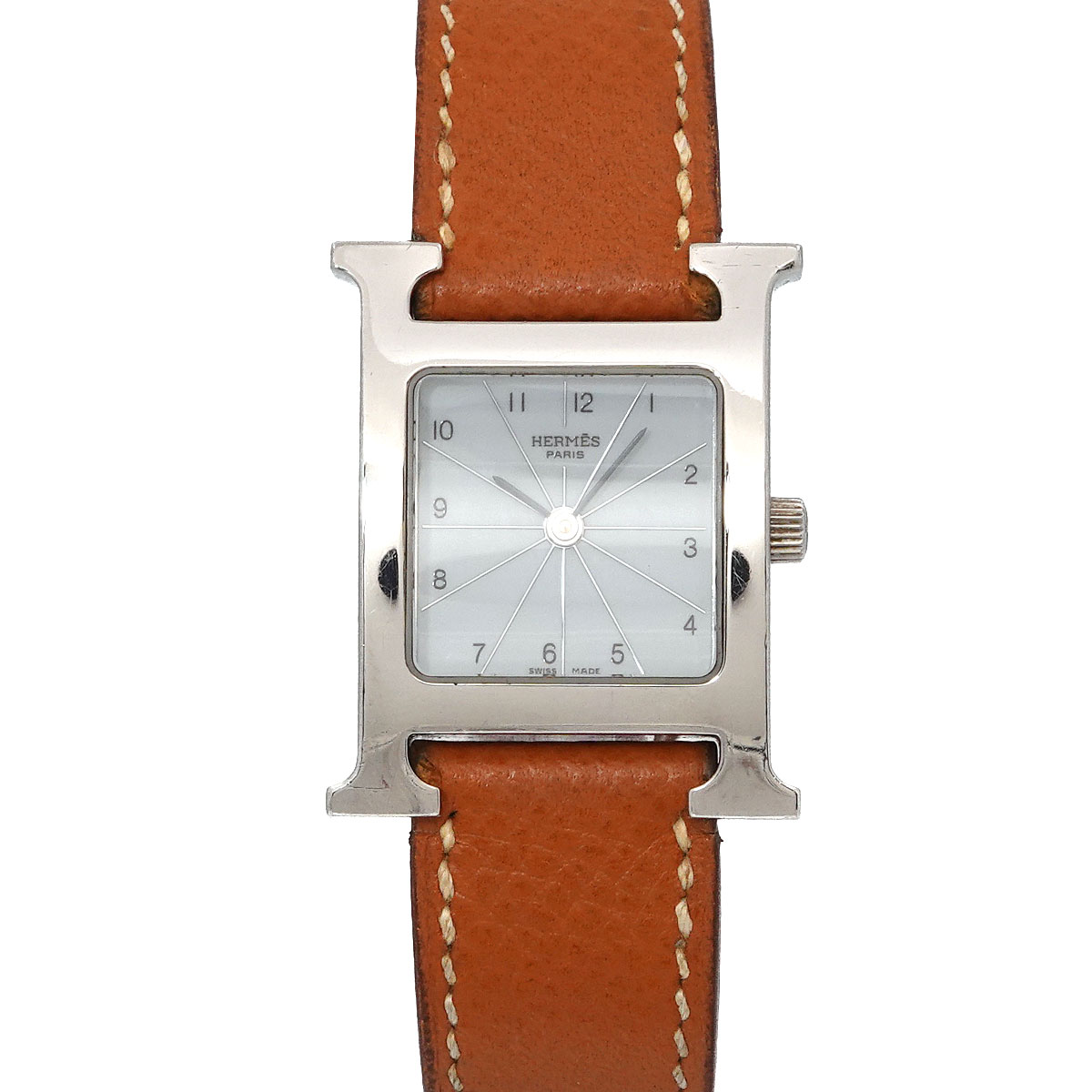 HERMES Hウォッチ HH1 210 レディース 腕時計 グレー ブラウン クォーツ ウォッチ H Watch エルメス 90287190