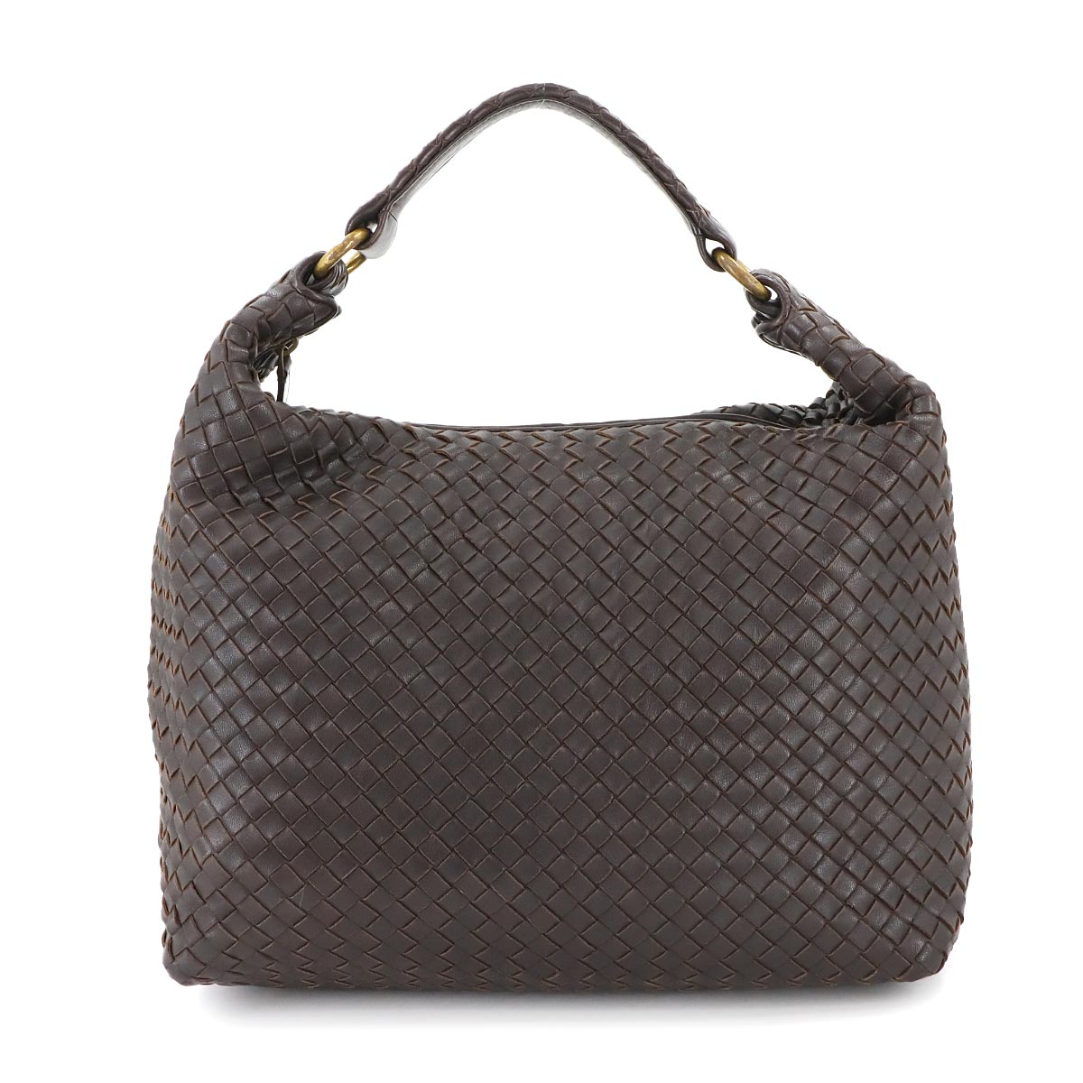 BOTTEGA VENETA イントレチャート ワンショルダー バッグ レザー ブラウン 181347 ゴールド 金具 Intrecciato Bag ボッテガ ヴェネタ 90282979