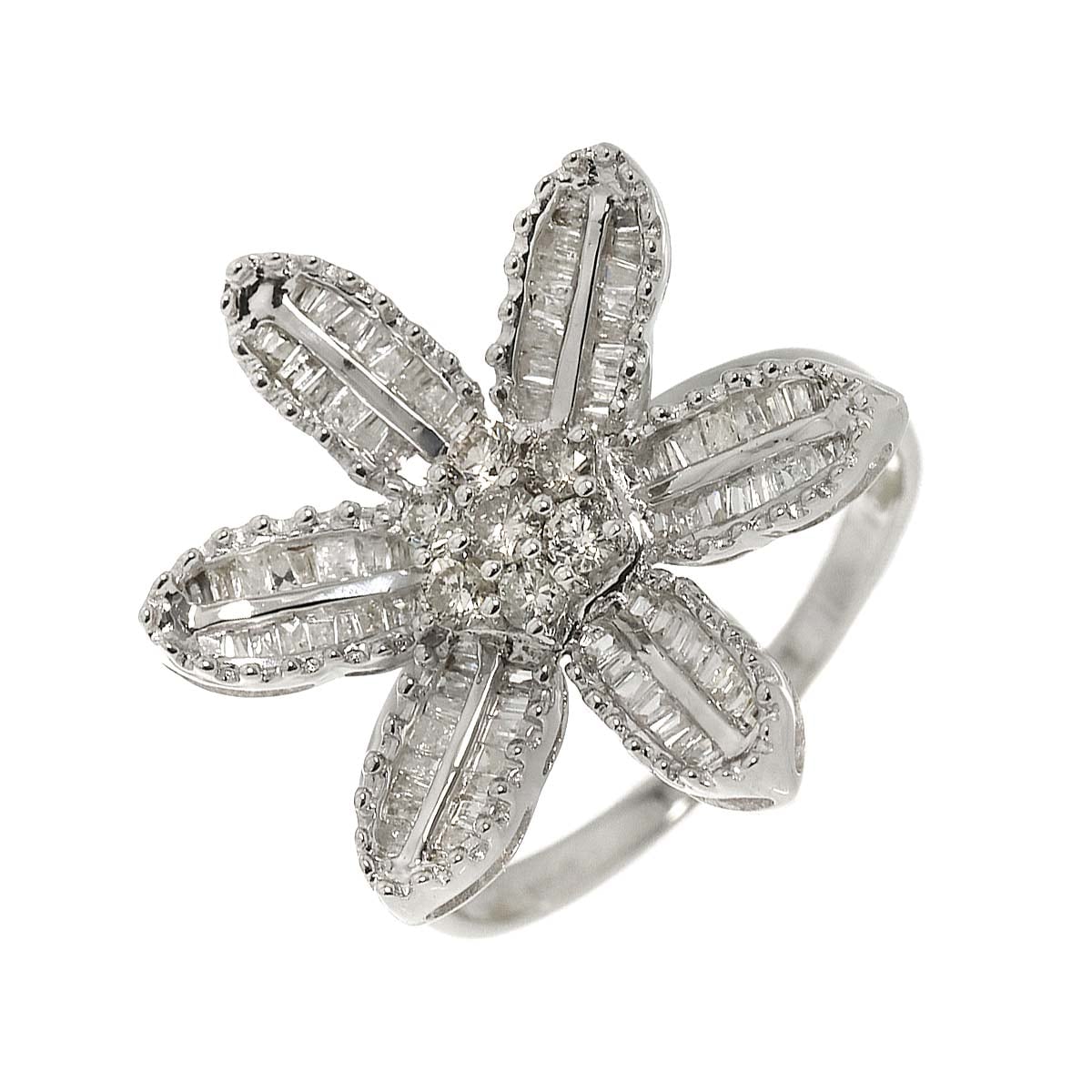 リング 17.5号 ダイヤ 1.00ct K18 WG ホワイトゴールド 750 指輪 Diamond Ring 90279579