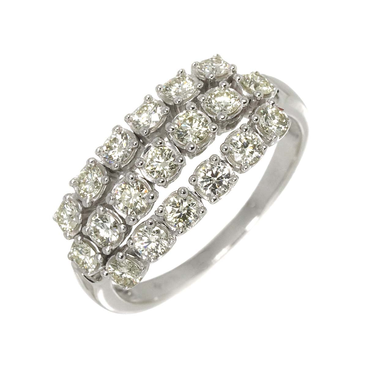 リング 15.5号 ダイヤ 1.00ct K18 WG ホワイトゴールド 750 指輪 Diamond Ring 90283853