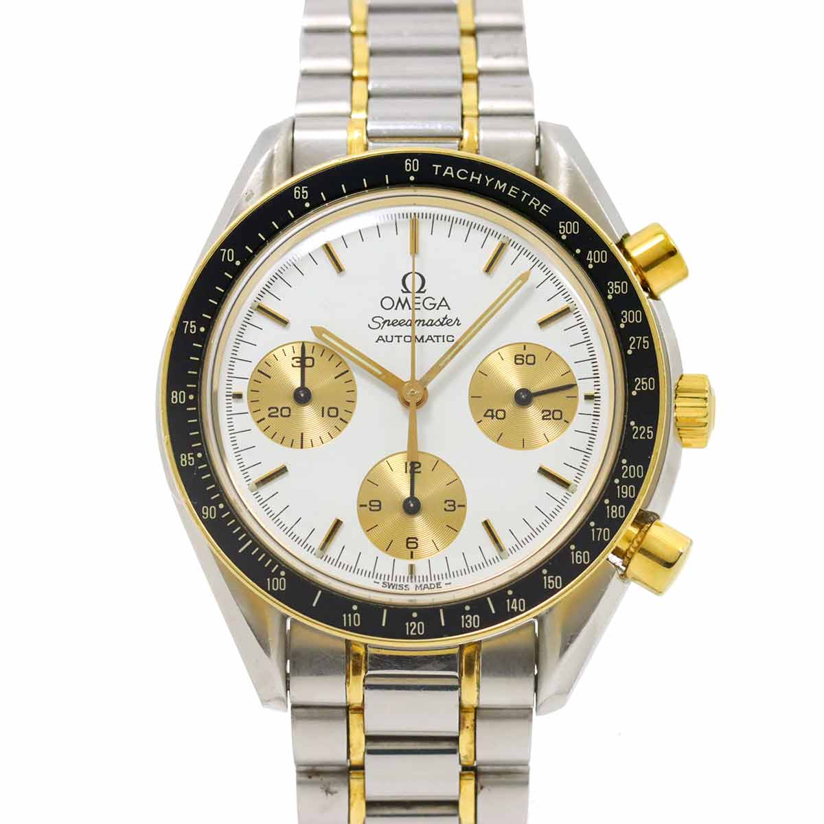 OMEGA スピードマスター コンビ 175 0032 クロノグラフ メンズ 腕時計 ホワイト YG イエローゴールド オートマ 自動巻き ウォッチ Speedmaster オメガ 90277189