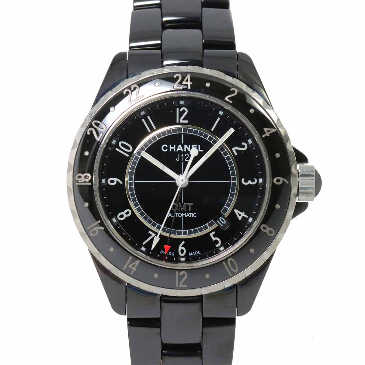 CHANEL J12 GMT 41mm H2012 メンズ 腕時計 デイト マットブラック セラミック オートマ 自動巻き ウォッチ シャネル 90284281