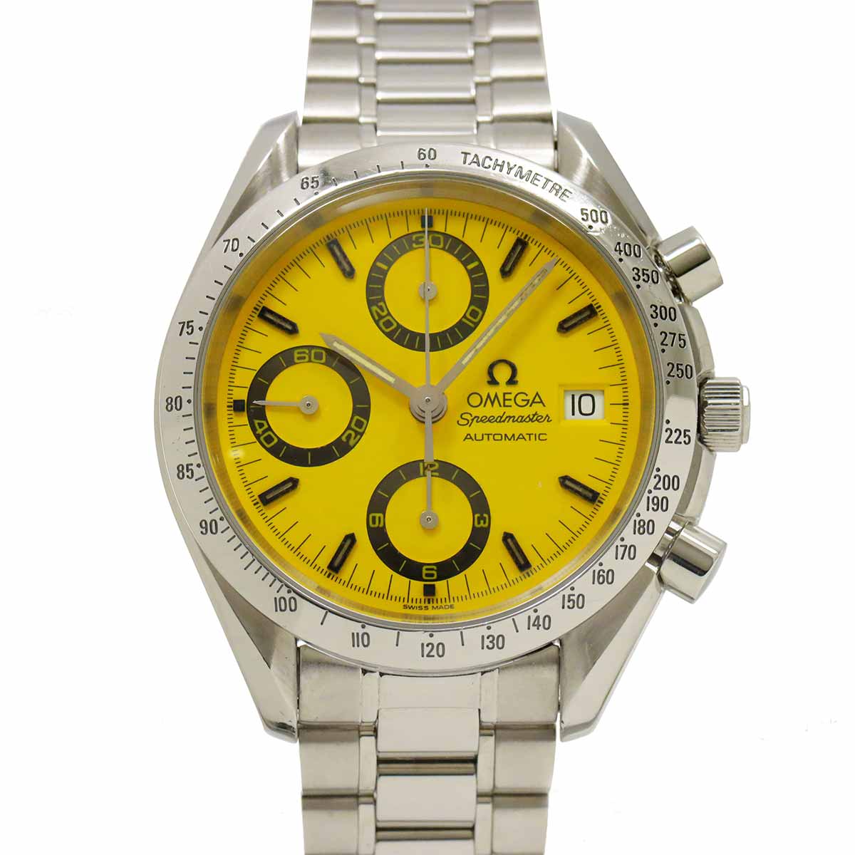OMEGA スピードマスター デイト ミハエルシューマッハ 3511 12 クロノグラフ メンズ 腕時計 イエロー 自動巻き Speedmaster Date オメガ 90287117