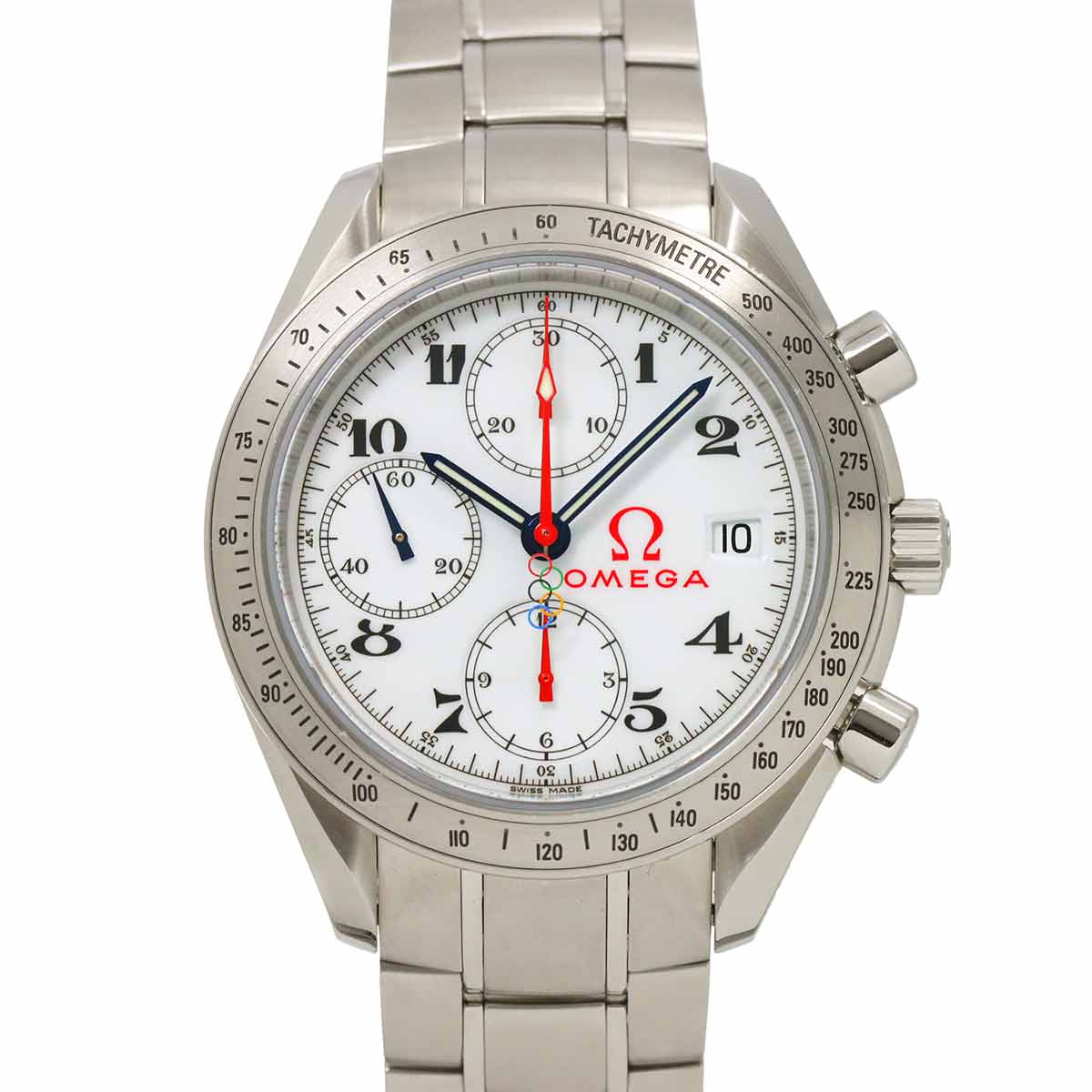 OMEGA スピードマスター デイト オリンピックコレクション 323 10 40 40 04 001 クロノグラフ メンズ 腕時計 ホワイト 文字盤 オートマ 自動巻き オメガ 90287757