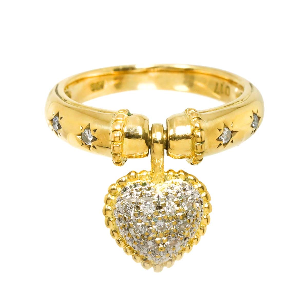 リング 9号 ダイヤ 0.17ct K18 YG イエローゴールド 750 指輪 Diamond Ring 90285824