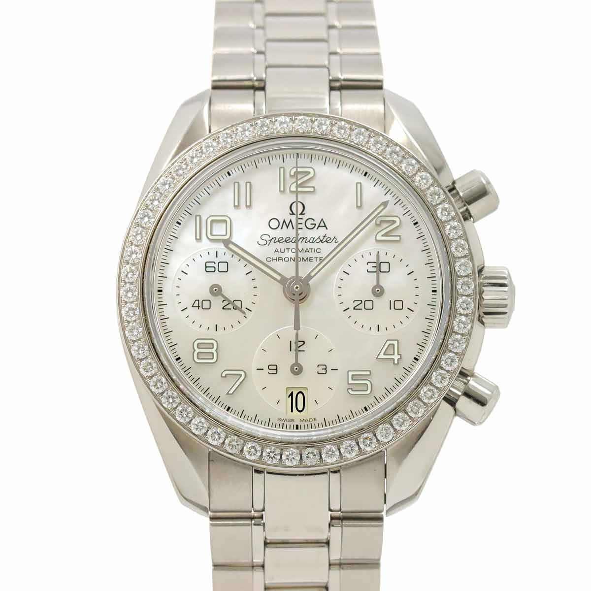 OMEGA スピードマスター 324 15 38 40 05 001 クロノグラフ ボーイズ 腕時計 ダイヤベゼル ホワイトシェル 自動巻き Speedmaster オメガ 90286974