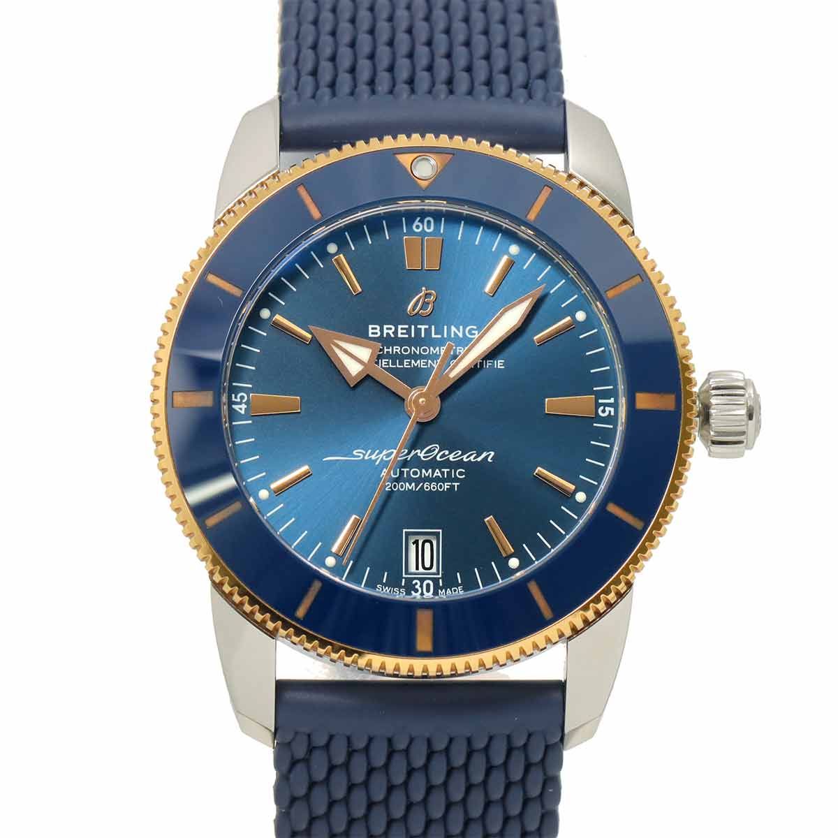 BREITLING スーパーオーシャン ヘリテージ42 コンビ UB2010 メンズ 腕時計 デイト ブルー PG オートマ 自動巻き ウォッチ Superocean ブライトリング 90286983