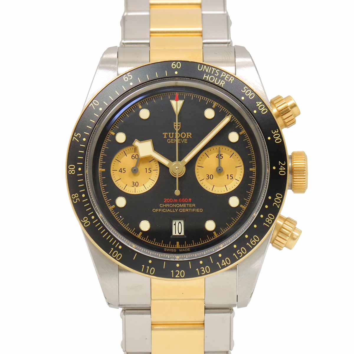 TUDOR ヘリテージ ブラックベイ クロノグラフ コンビ 79363N メンズ 腕時計 デイト ブラック YG イエローゴールド 自動巻き Heritage チューダー チュードル 90287740