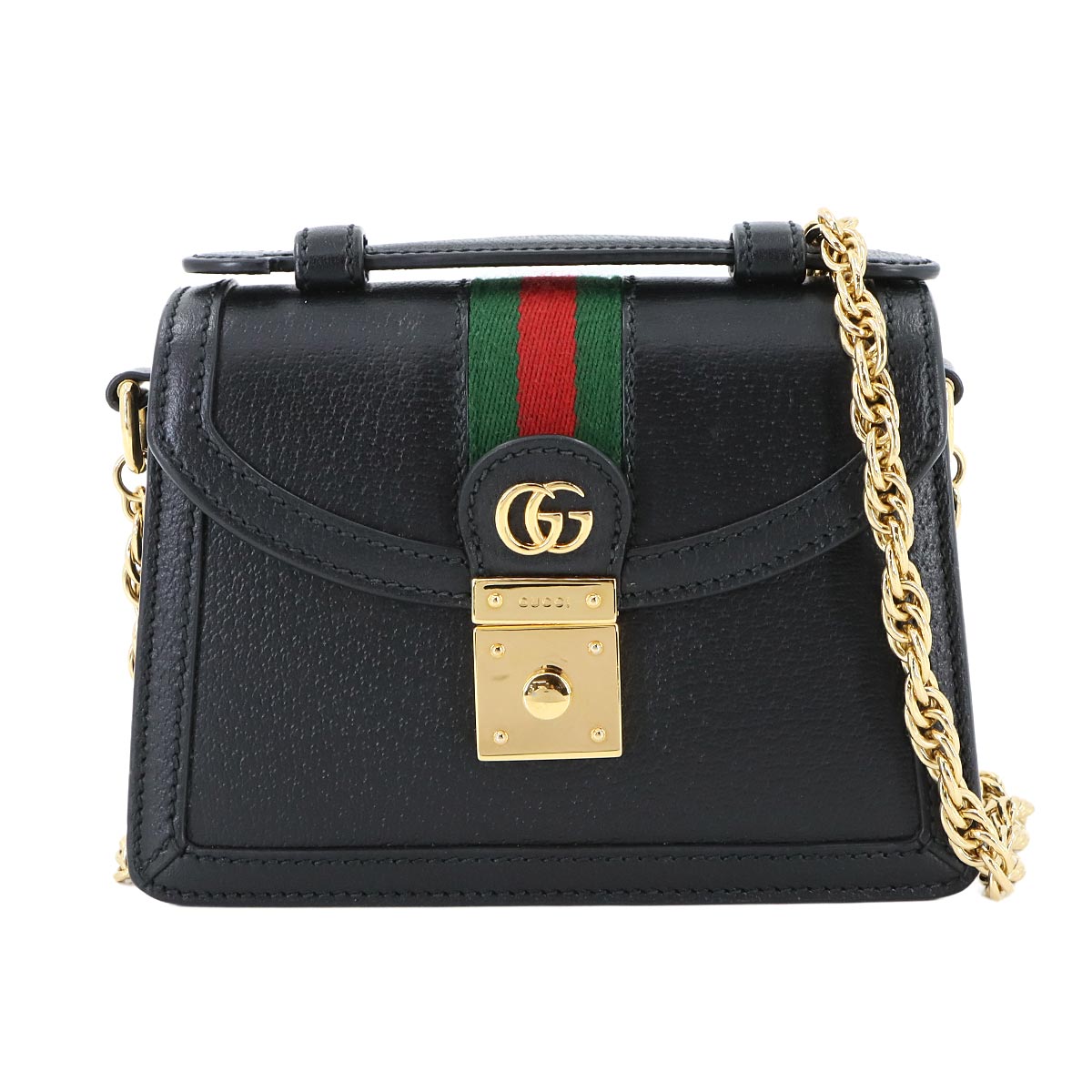 GUCCI オフィディア ミニ 2way ハンド チェーン ショルダー バッグ レザー ブラック 779834 Ophidia Mini Shoulder Bag グッチ 90283195