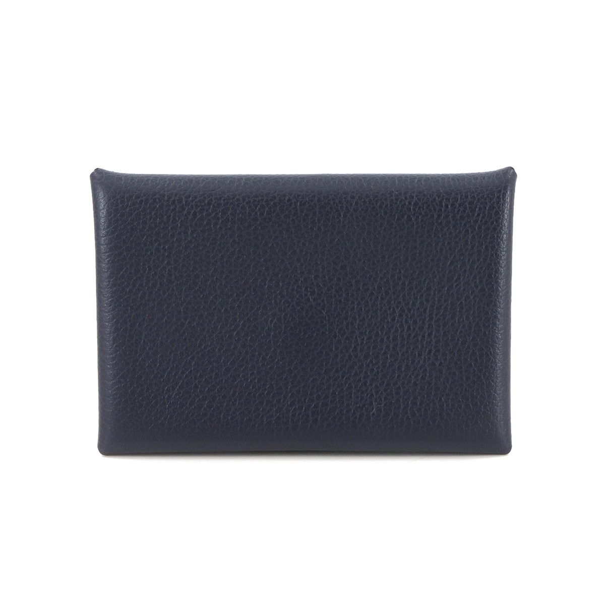 HERMES カルヴィ カードケース エバーカラー ブルーニュイ W刻印 シルバー 金具 Calvi Duo エルメス 90286460