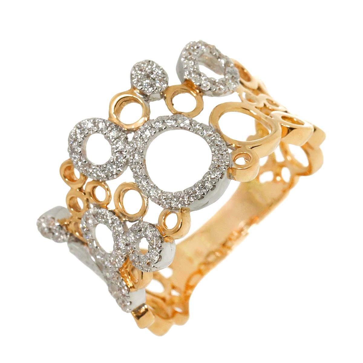 リング 20号 ダイヤ K18 PG WG ピンク ホワイトゴールド 750 指輪 Diamond Ring 90275411