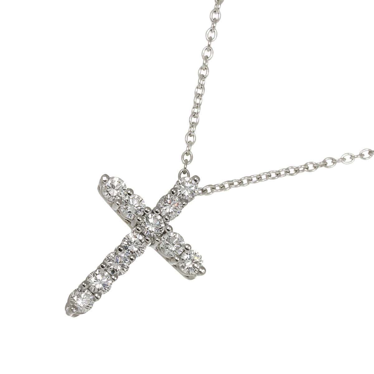 TIFFANY&Co. スモール クロス ダイヤ ネックレス 40cm Pt プラチナ Diamond Necklace ティファニー 90282400
