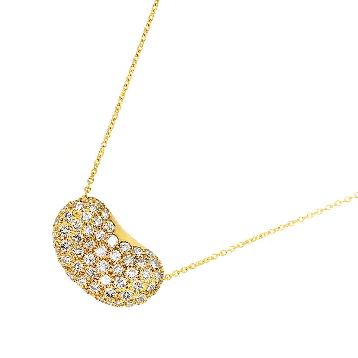 TIFFANY&Co. ビーン パヴェ ダイヤ ロング ネックレス 72cm K18 YG イエローゴールド 750 Bean Necklace ティファニー 90284251