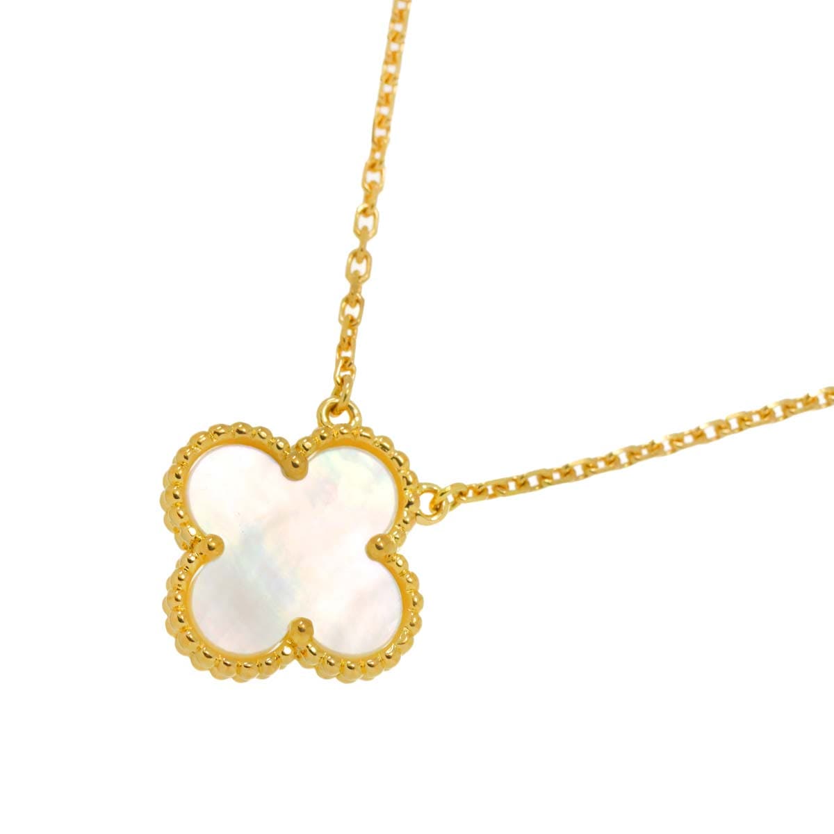 Van Cleef & Arpels ヴィンテージ アルハンブラ シェル ネックレス 42cm K18 YG 750 VCA Vintage Alhambra ヴァンクリーフ & アーペル 90287002