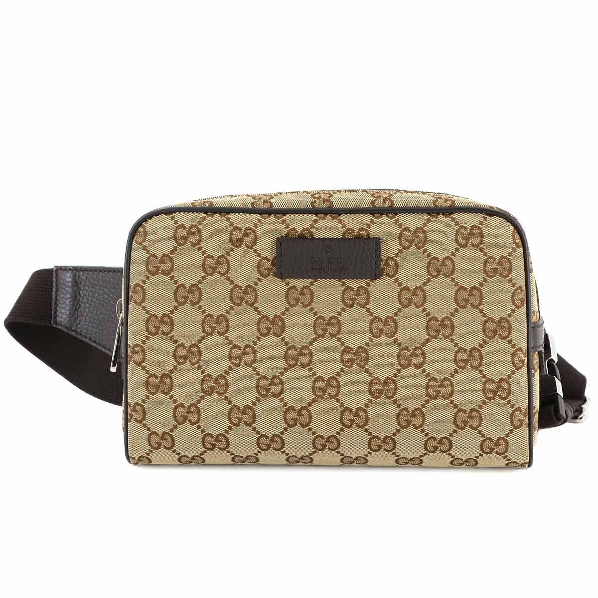 GUCCI ベルト バッグ ウエスト バッグ GGキャンバス レザー ベージュ ブラウン 449174 Belt Bag グッチ 90284769