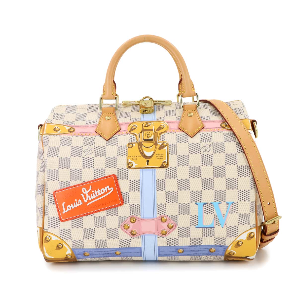 LOUIS VUITTON サマートランク ダミエ アズール スピーディ バンドリエール 30 2way ハンド ショルダー バッグ N41063 トロンプ ルイユ Speedy Bandouliere ルイ ヴィトン 90284816