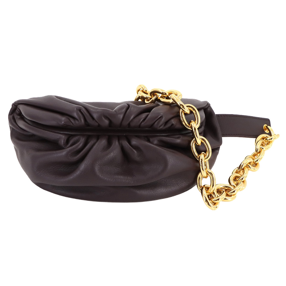 BOTTEGA VENETA ザ チェーン ポーチ ボディ バッグ レザー バーガンディ 651445 ゴールド 金具 The Chain Pouch Body Bag ボッテガ ヴェネタ 90284976