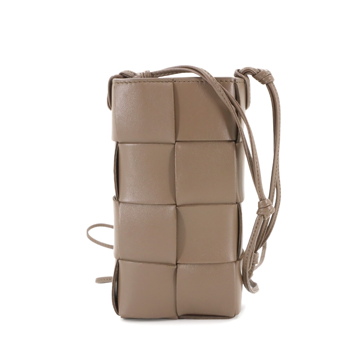 BOTTEGA VENETA イントレチャート カセット ミニ クロスボディ フォンポーチ ショルダー バッグ レザー ブラウン 730541 Casette Bag ボッテガ ヴェネタ 90285066